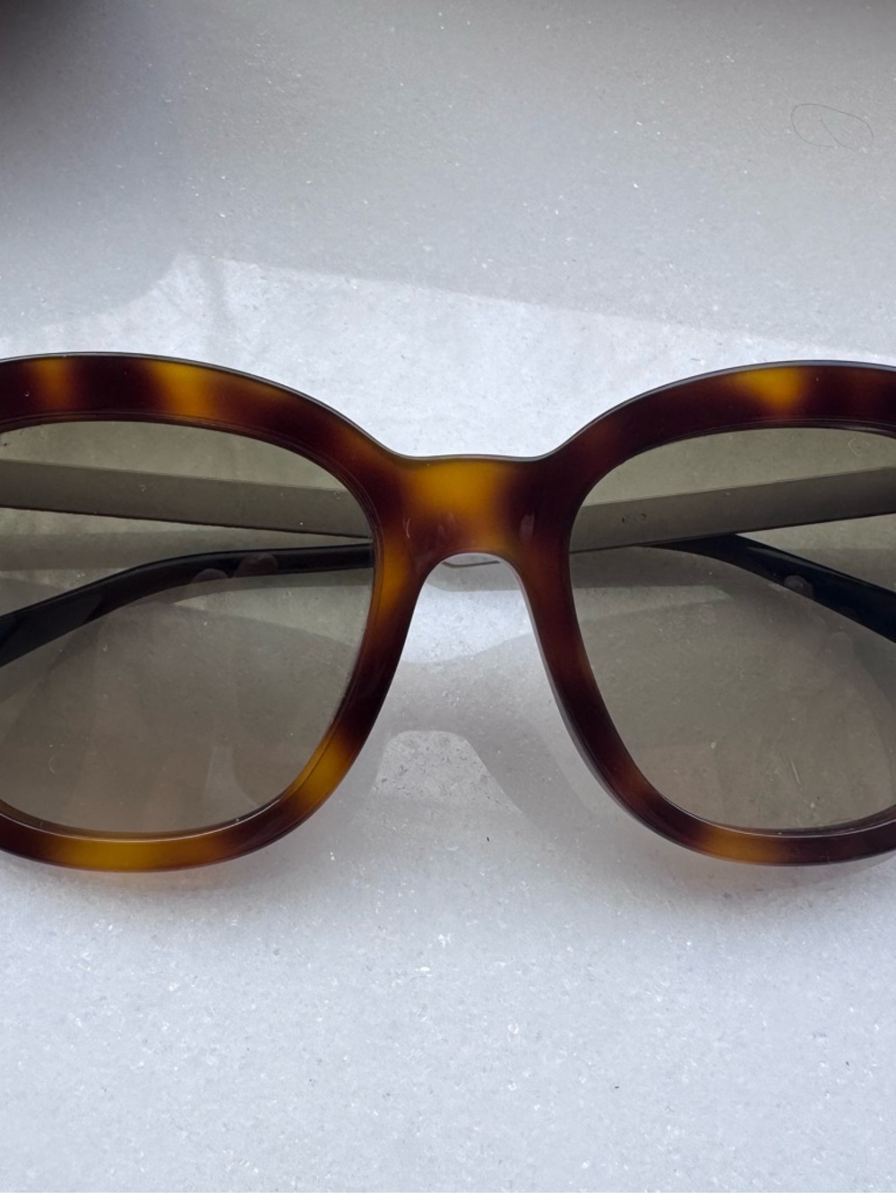 Gucci Tortoiseshell Sunglasses - Classic Core Collection Round/ Cats Eye Style View 5